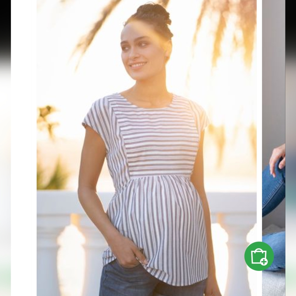 Seraphine Striped Maternity Nursing Top